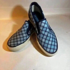 Converse Blue Plaid Low Top Slip On‎ Sneakers Casual Shoes Women’s Sz 5.5
